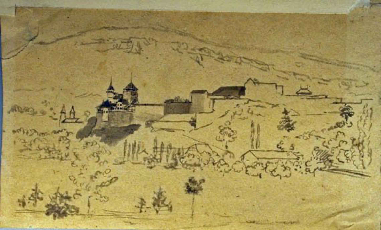 Karl Jauslin (1842-1904) - Zeichnung, Aarburg, Aarburg Castle