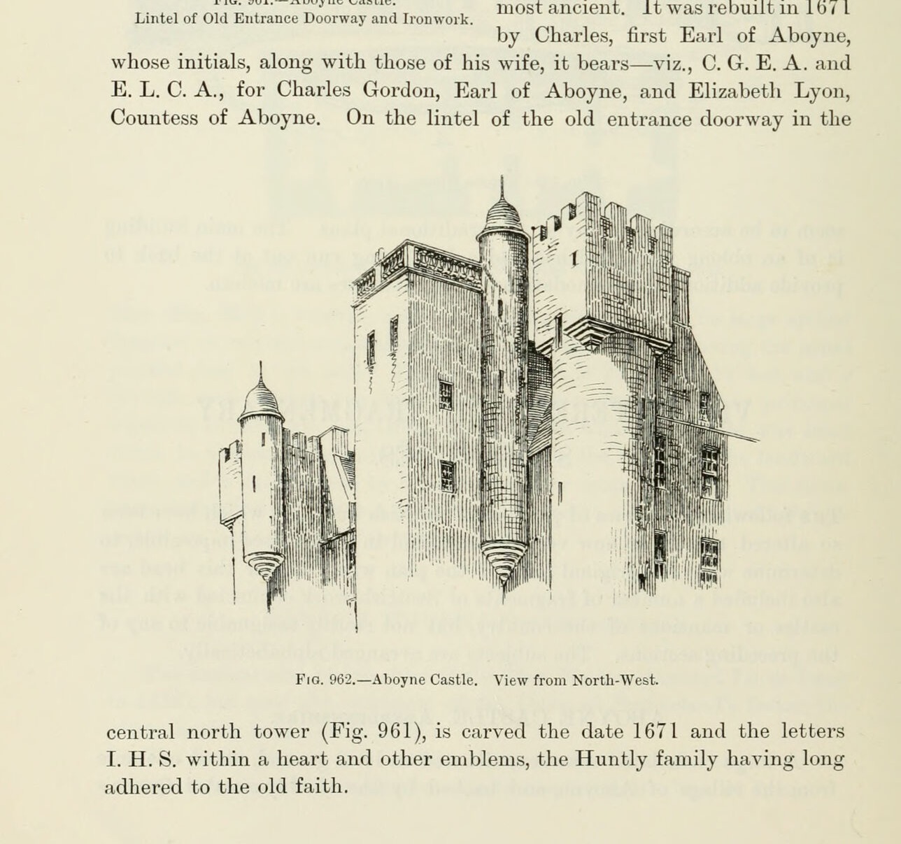 Fig. 962. — Aboyne Castle. View from North-West., Aboyne Castle