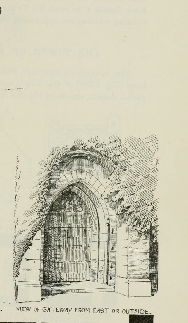 VIEW OF GATEWAY FROM WEST OR INSIDE., Airlie Castle