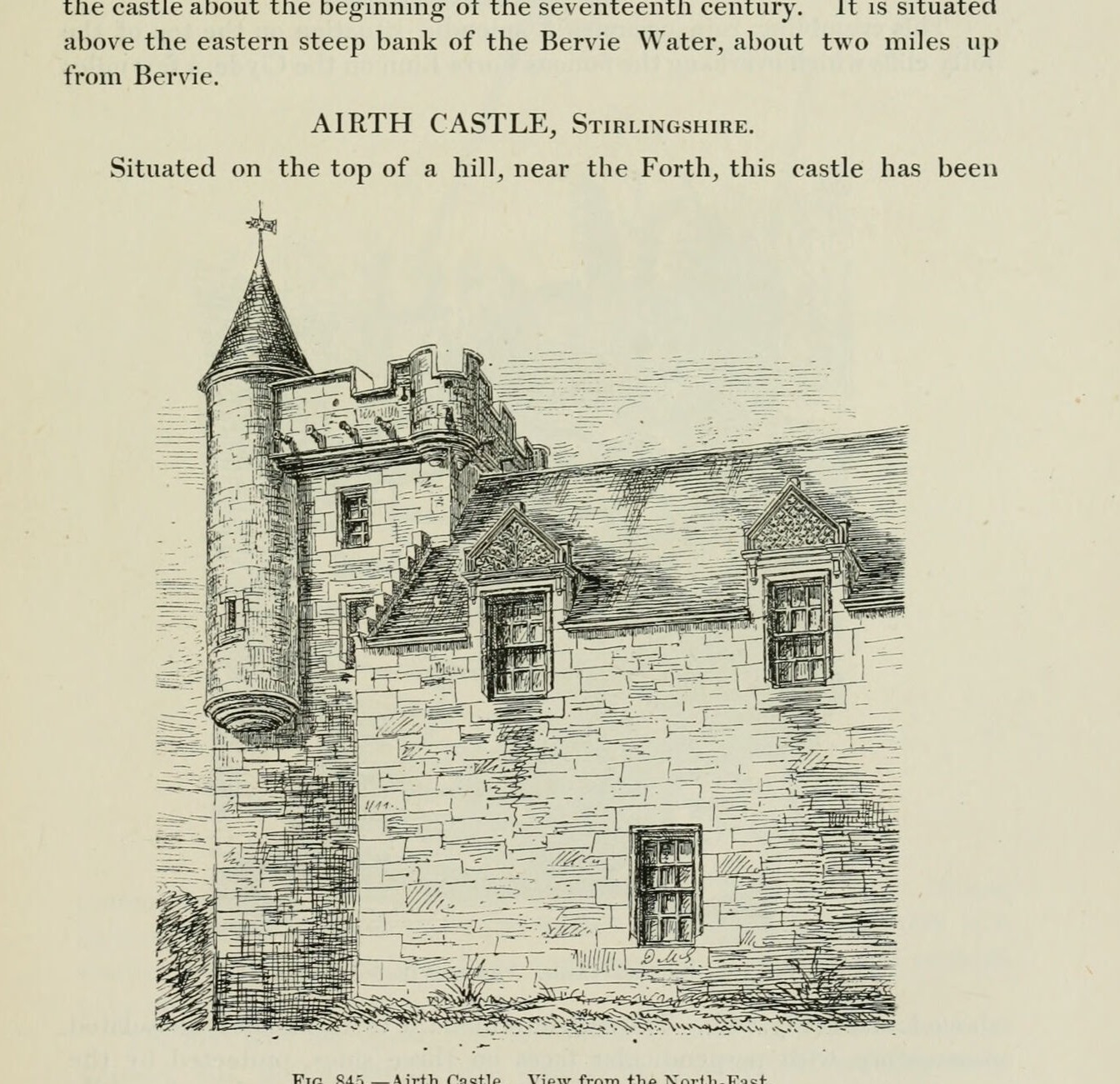 Fig. 845. — Airth Castle. View from the North-East., Airth Castle