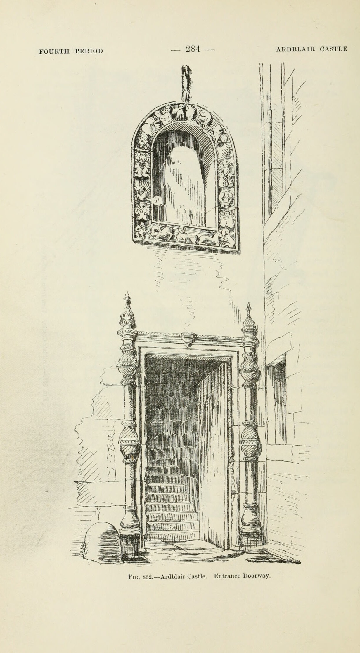 Fig. 862. — Ardblair Castle. Entrance Doorway., Ardblair Castle