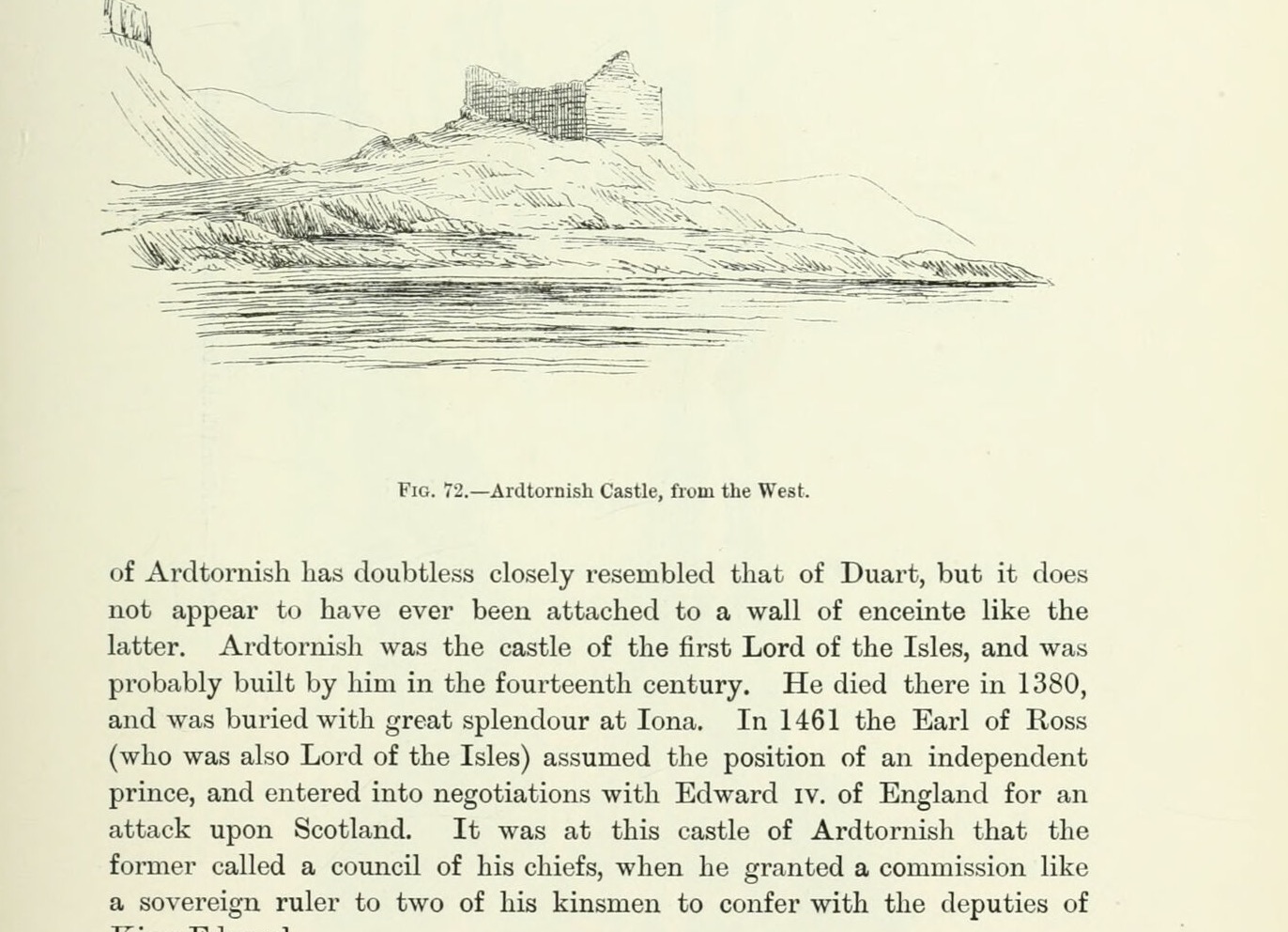 Fig. 72.—Ardtornish Castle, from the West., Ardtornish Castle