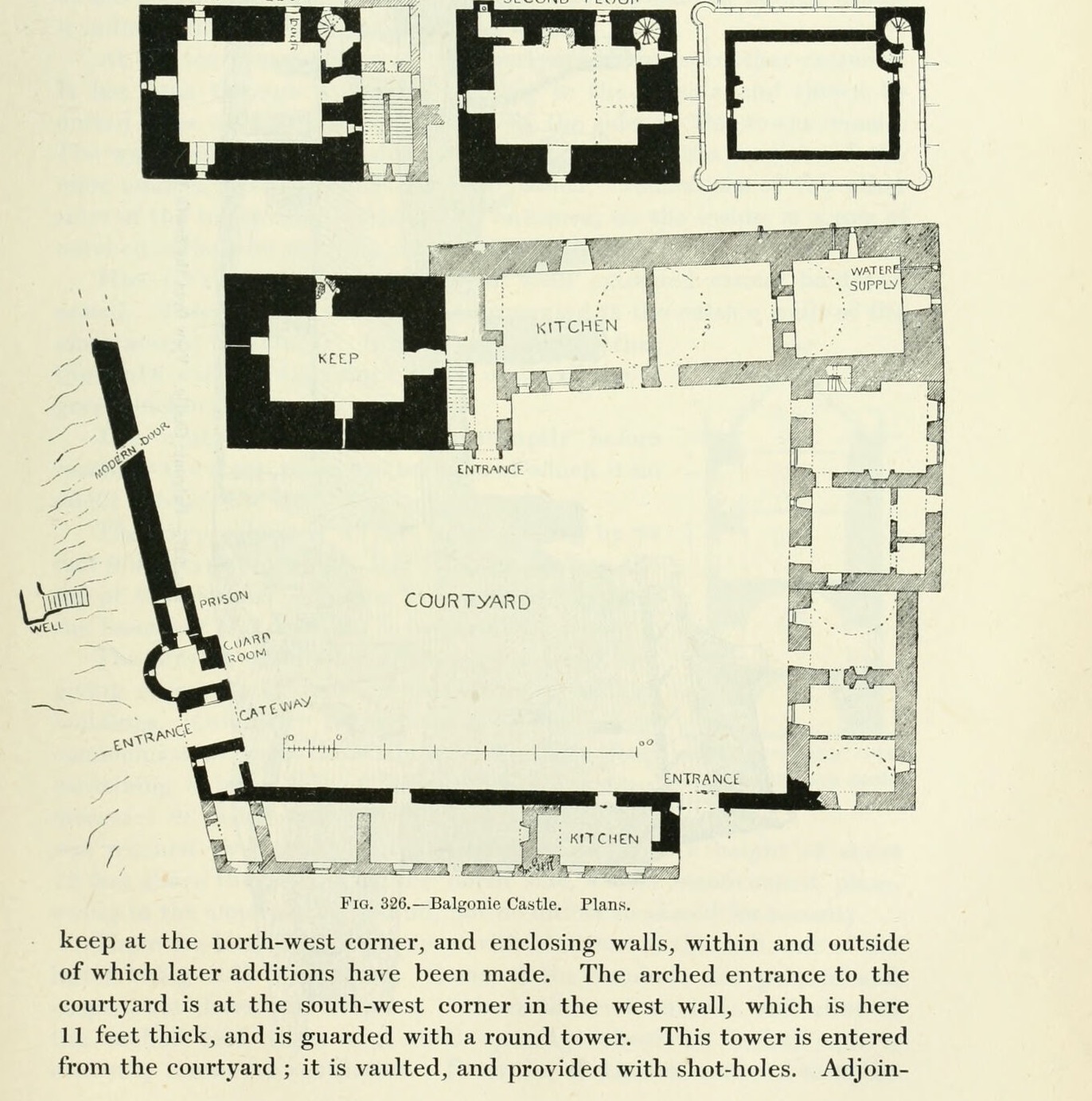 Fig. 326. —Balgonie Castle. Plans., Balgonie Castle