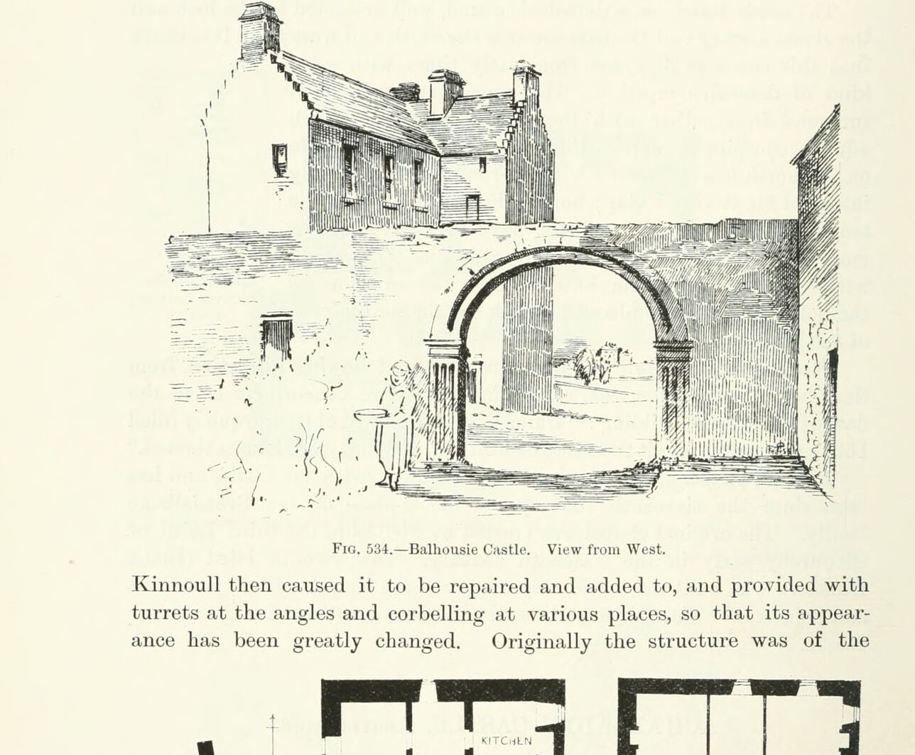 Fig. 534.—Balhousie Castle. View from West., Balhousie Castle