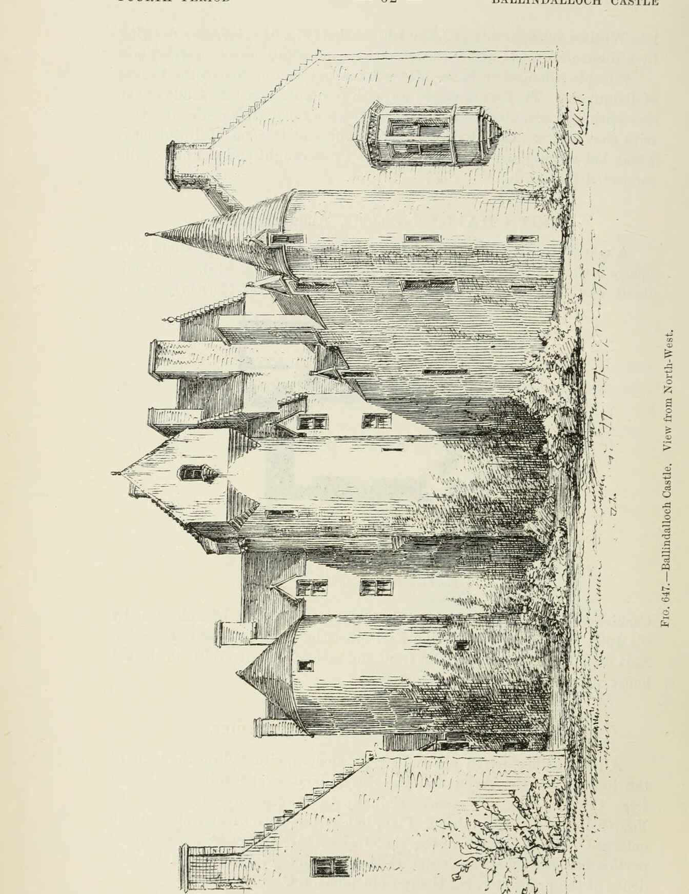 Fig. 647. -- Ballindalloch Castle. View from North-West., Ballindalloch Castle