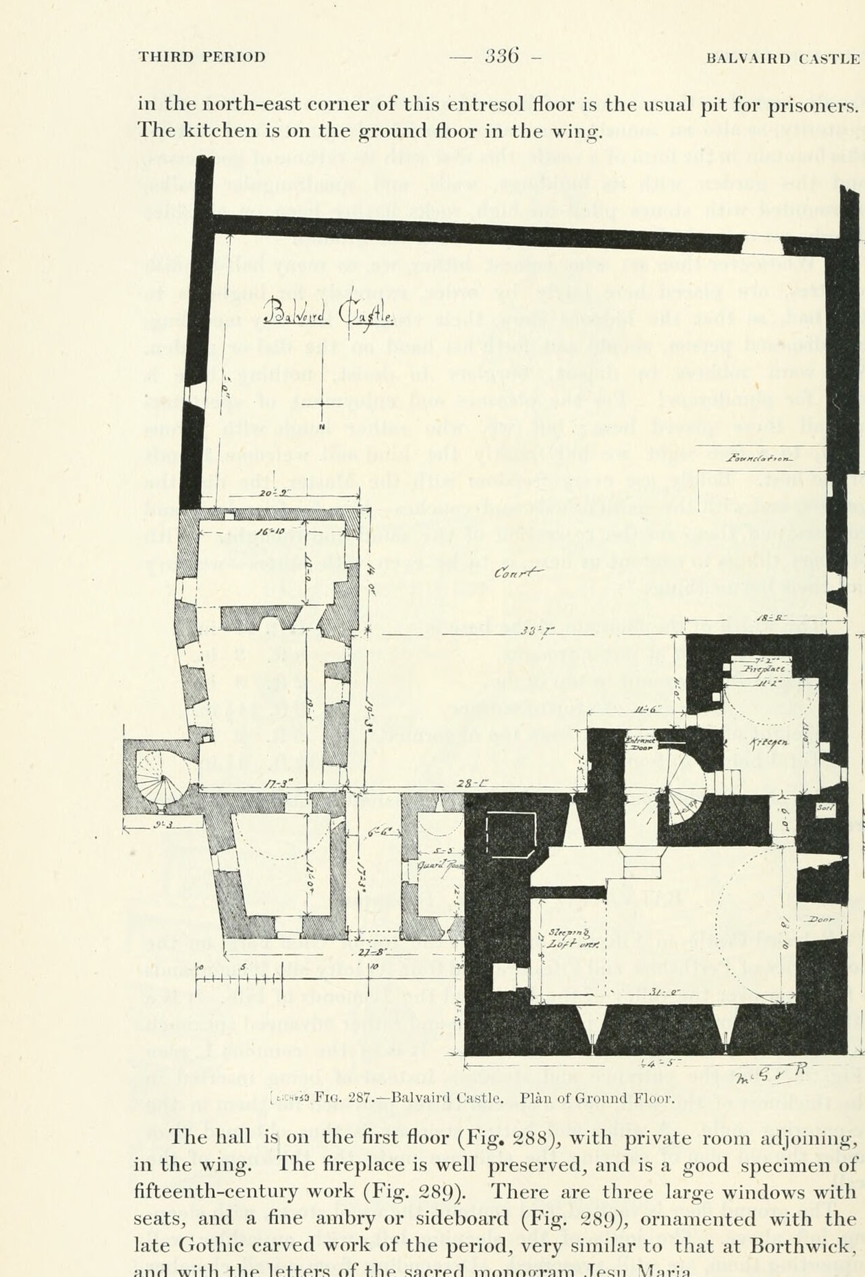 Fig. 287. — Balvaird Castle. Plan of Ground Floor., Balvaird Castle