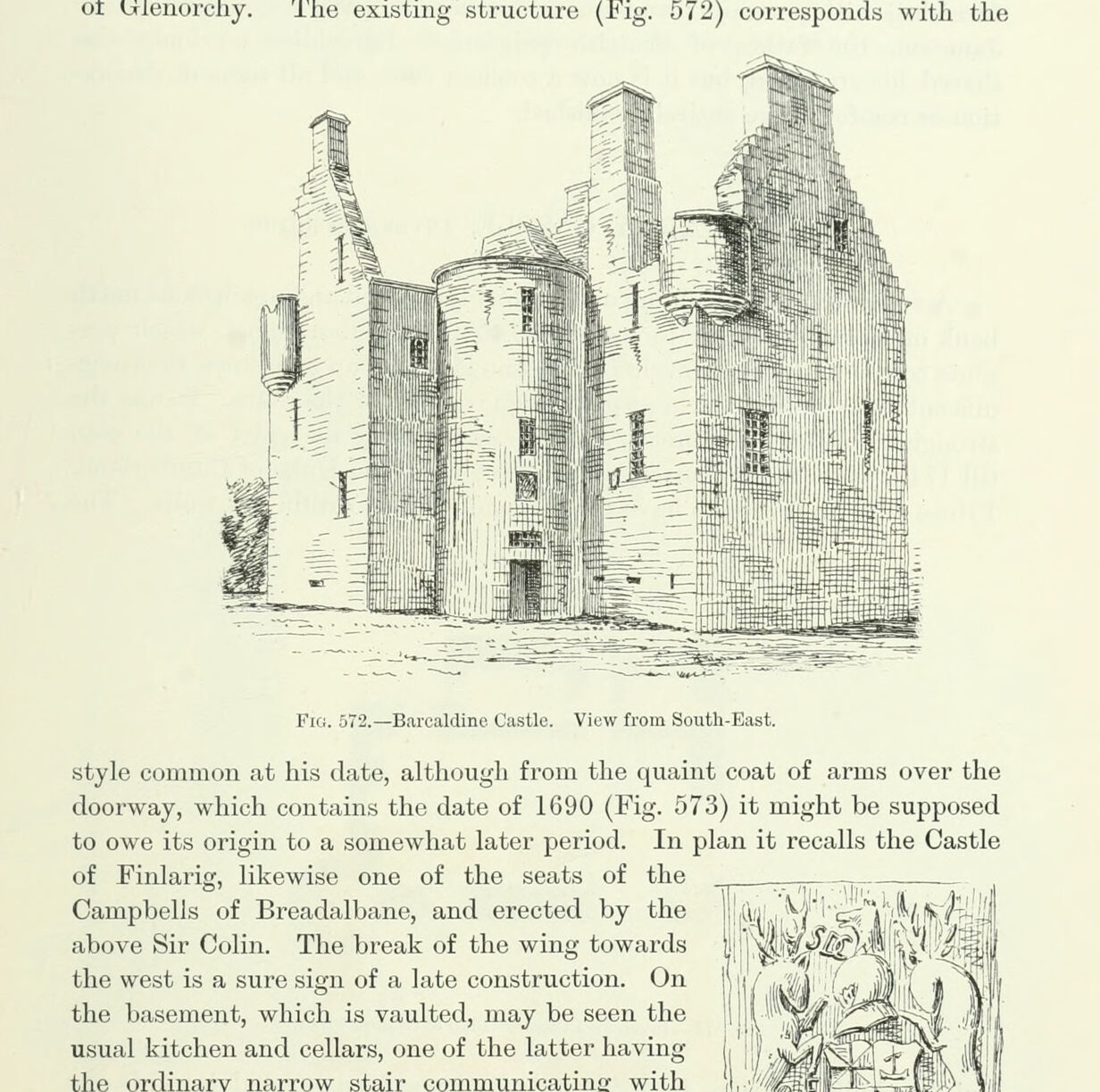 Fig. 572. — Barcaldine Castle. View from South-East., Barcaldine Castle