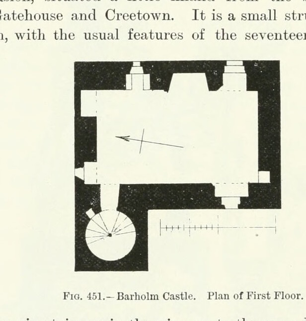 Fig. 451. — Barholm Castle. Plan of First Floor., Barholm Castle