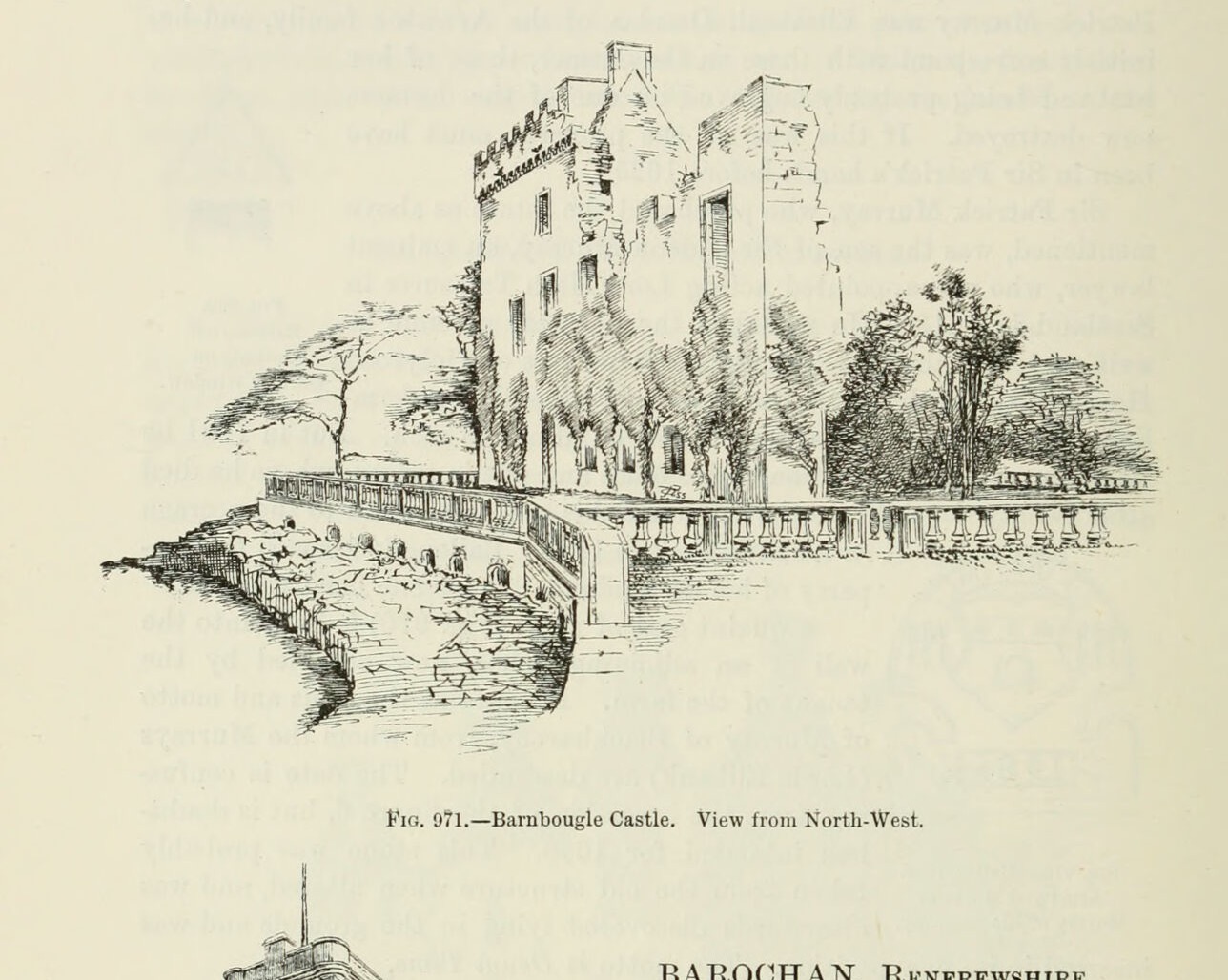 Fig. 971. — Barnbougle Castle. View from North-West., Barnbougle Castle
