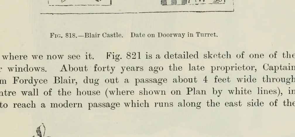 Fig. 818.—Blair Castle. Date on Doorway in Turret., Blair Castle