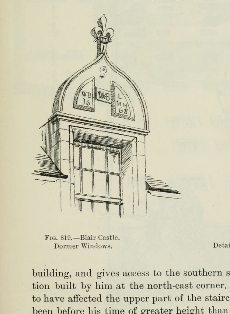 Fig. 819.—Blair Castle. Dormer Windows., Blair Castle
