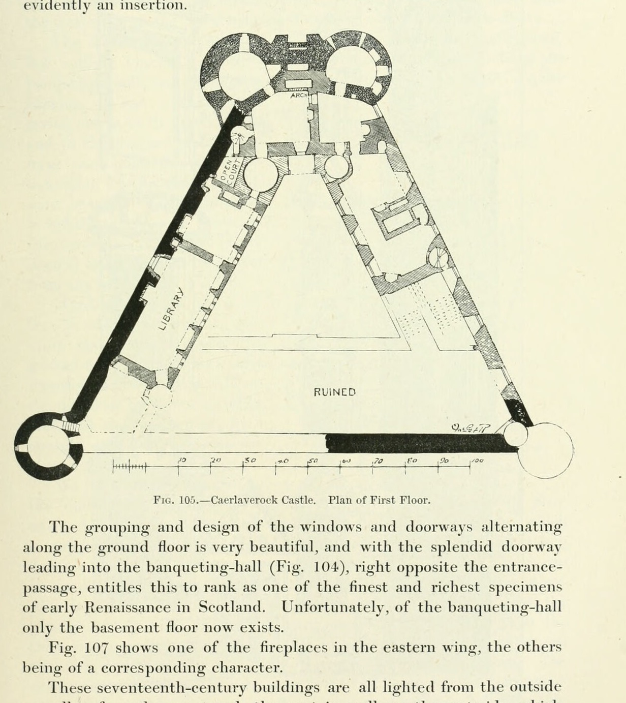 Fig. 105. — Caerlaverock Castle. Plan of First Floor., Caerlaverock Castle