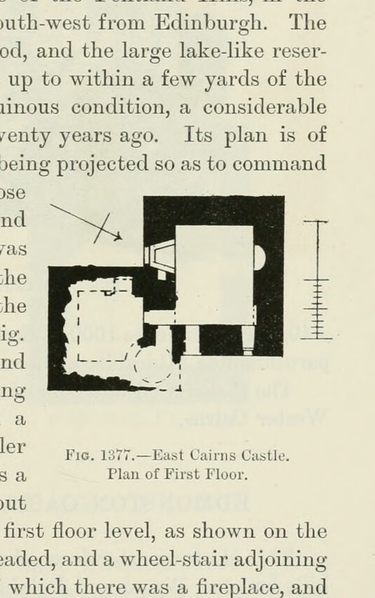 Fig. 1377. — East Cairns Castle. Plan of First Floor., Cairns Castle