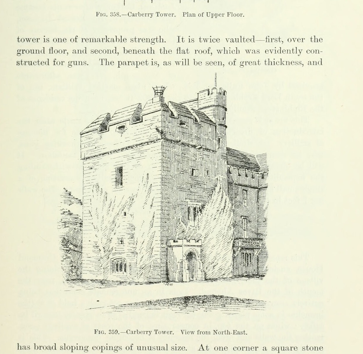 Fig. 359.—Carberry Tower. View from North-East., Carberry Tower