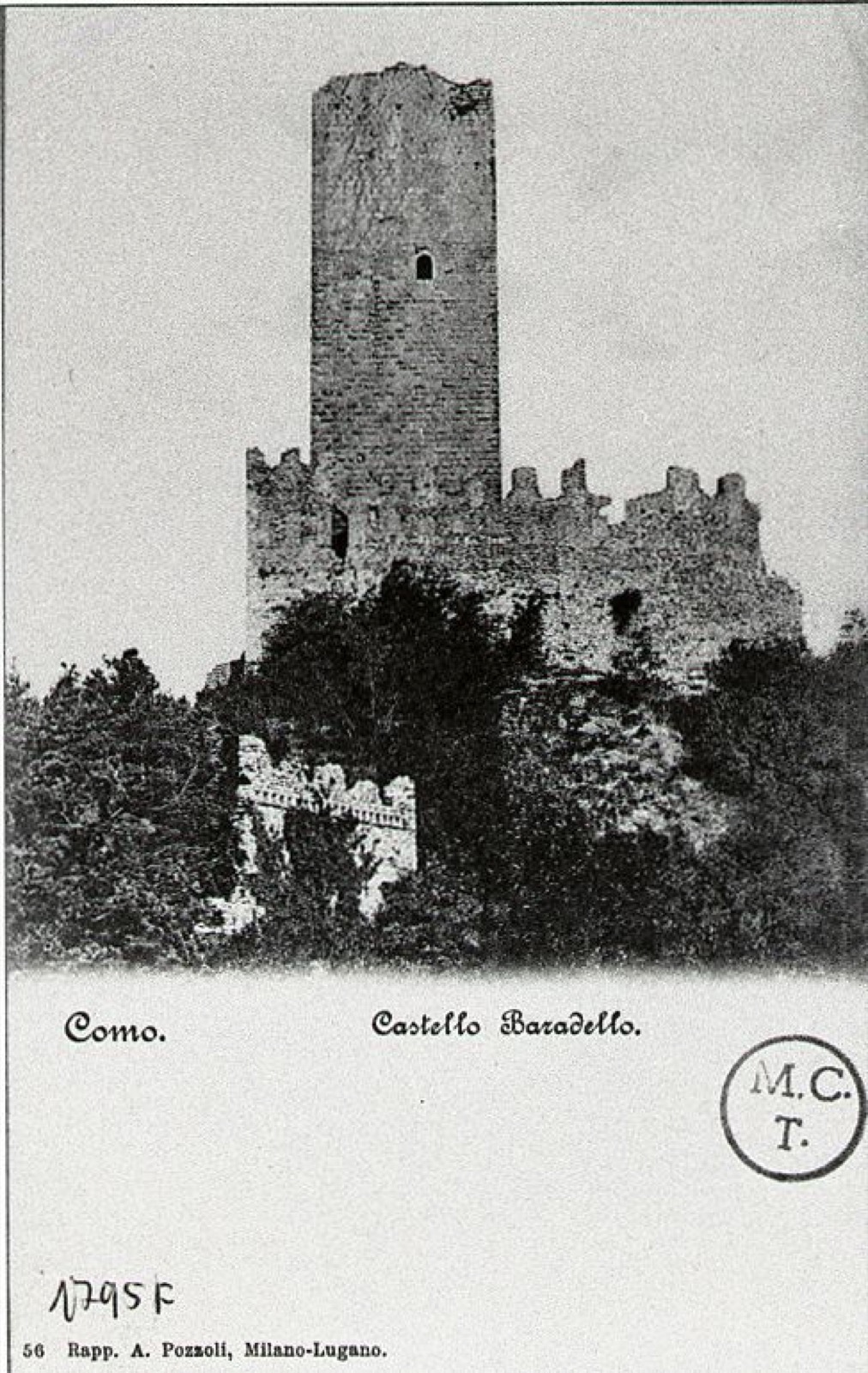 Como - Castello Baradello (cartolina), Castello Baradello