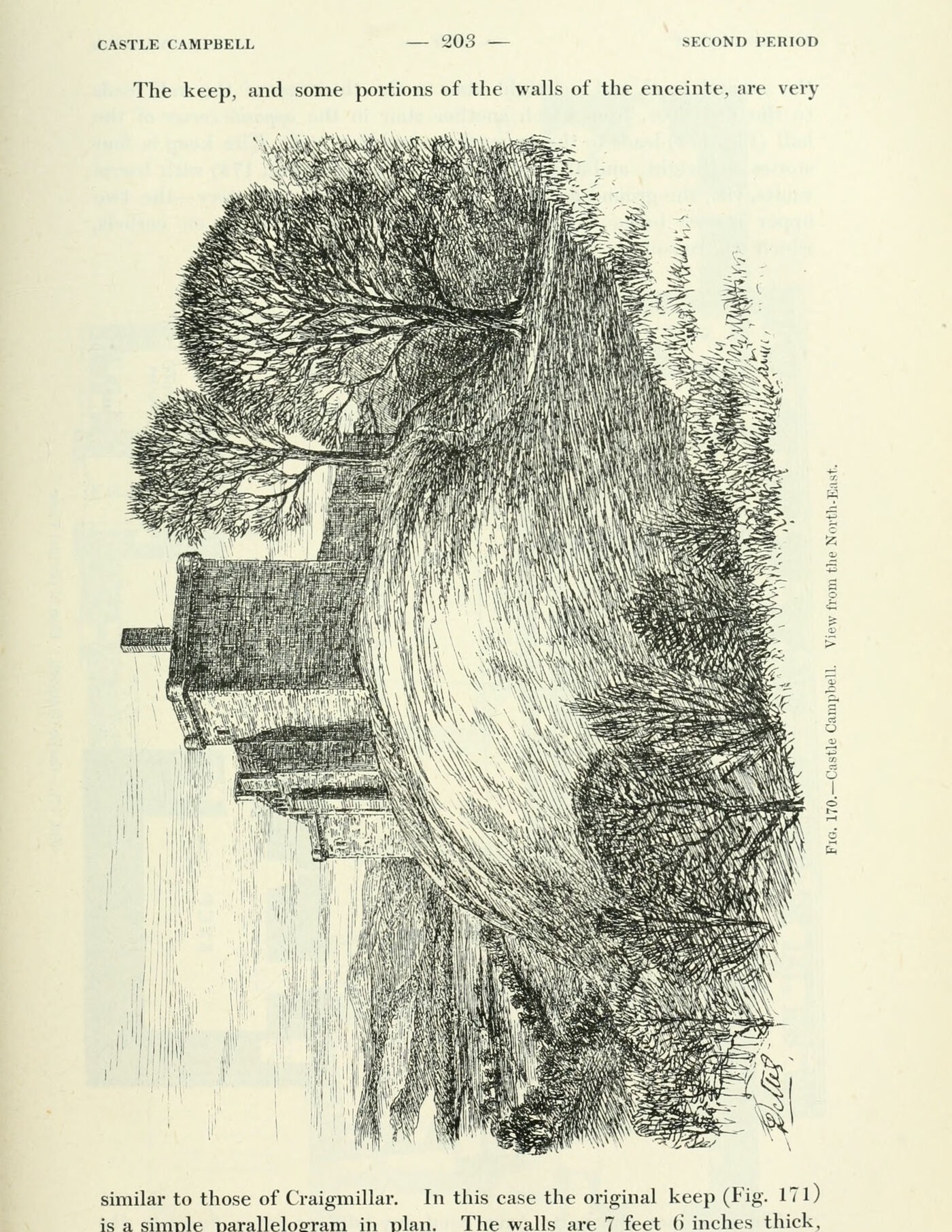 Fig. 170. — Castle Campbell. View from the North-East., Castle Campbell