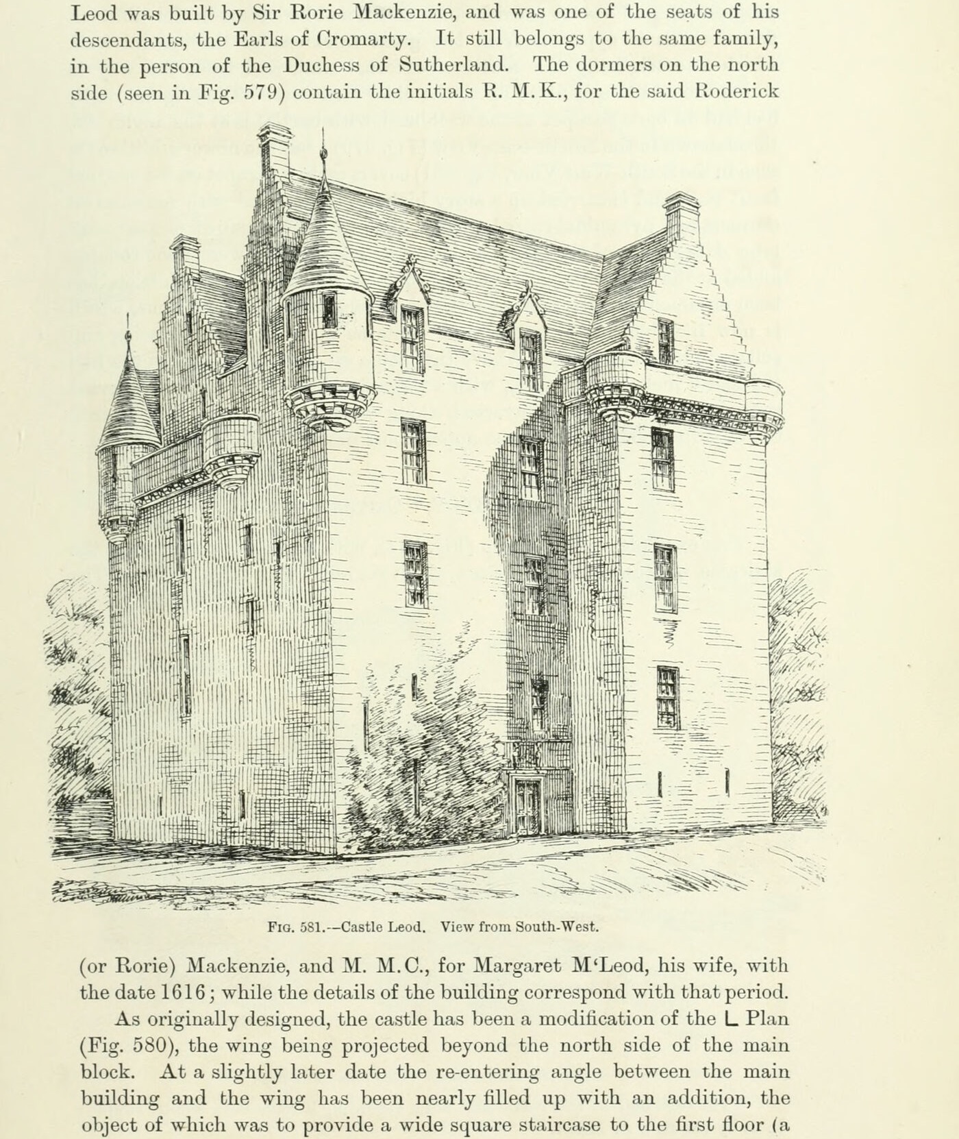 Fig. 581. -- Castle Leod. View from South-West., Castle Leod