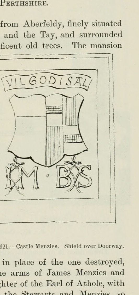 FIG. 621. — Castle Menzies. Shield over Doorway., Castle Menzies