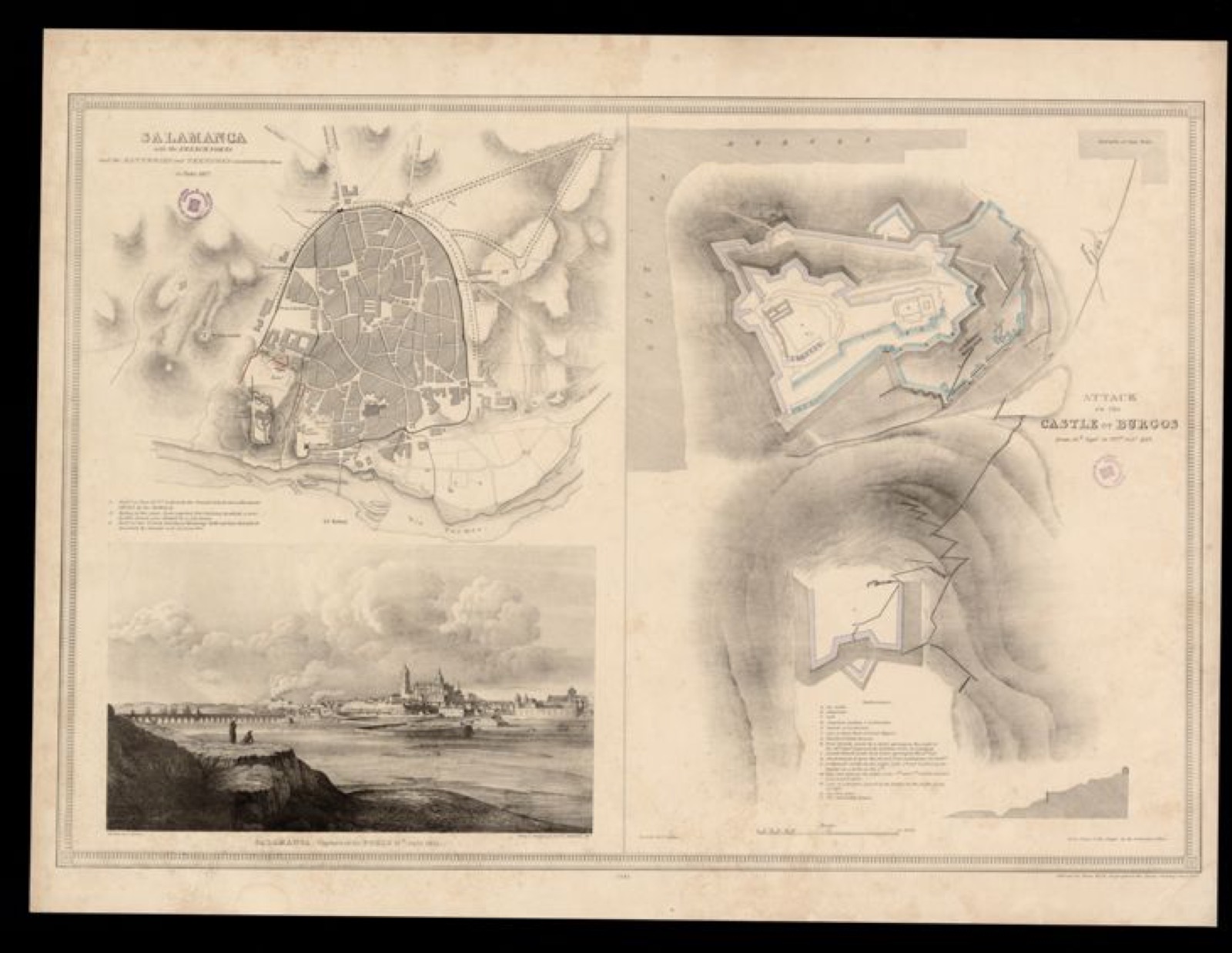 Attack on the castle of Burgos, from 19th Sept. to 22nd Oct. 1812 ; Salamanca with the French forts and the ba, Castle of Burgos