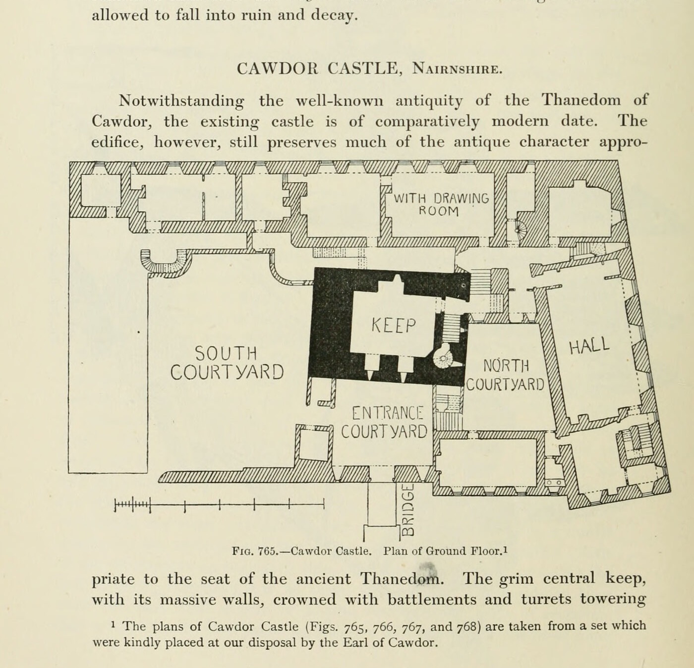 Fig. 765. — Cawdor Castle. Plan of Ground Floor.1, Cawdor Castle