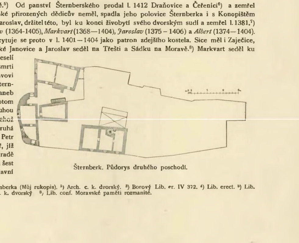 Šternberk. Půdorys přízemí., Český Šternberk Castle