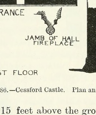 JAMB OF HALL FIREPLACE, Cessford Castle