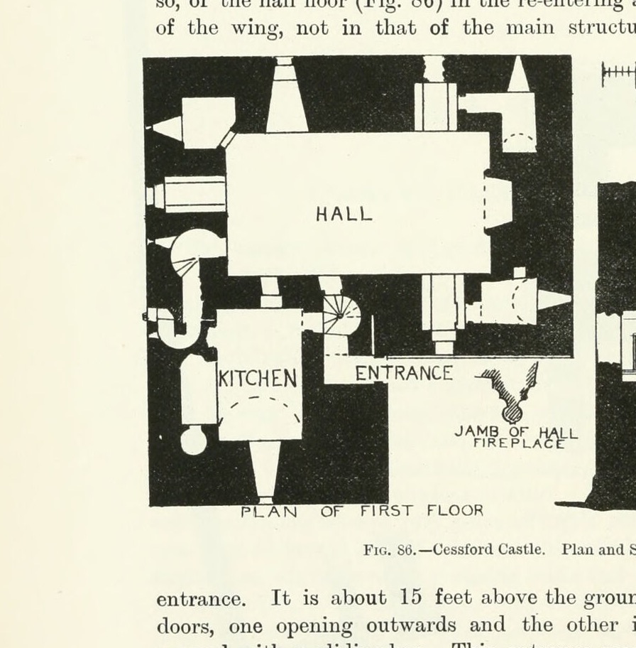 PLAN OF FIRST FLOOR, Cessford Castle
