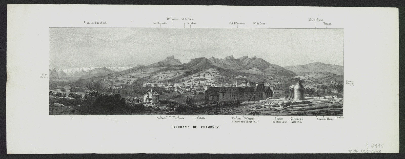 Ansicht von Chambéry, Lithographie, um 1850?, Château de Chambéry