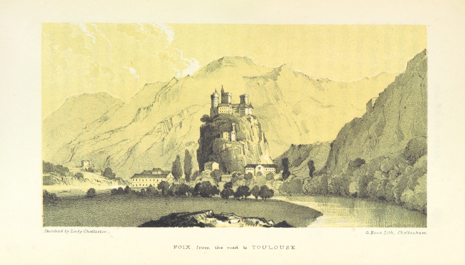 Chateau de Foix from "The Pyrenees, with Excursions into Spain. [With plates.]"., Château de Foix