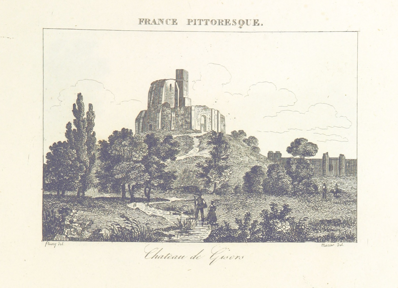 Gisors from "France pittoresque, ou description ... des départements et colonies de la France ... pur A. H"., Château de Gisors