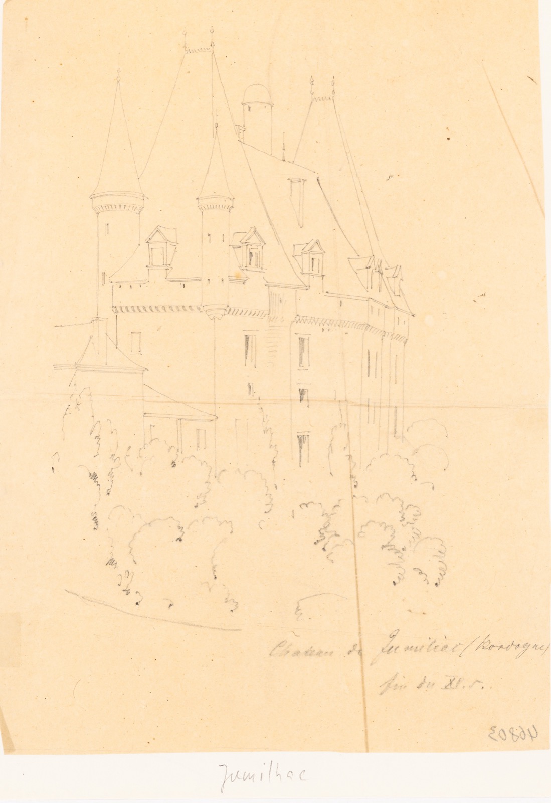 Chateau de Jumilhac, Dordogne (?): Perspektivische Ansicht, Château de Jumilhac