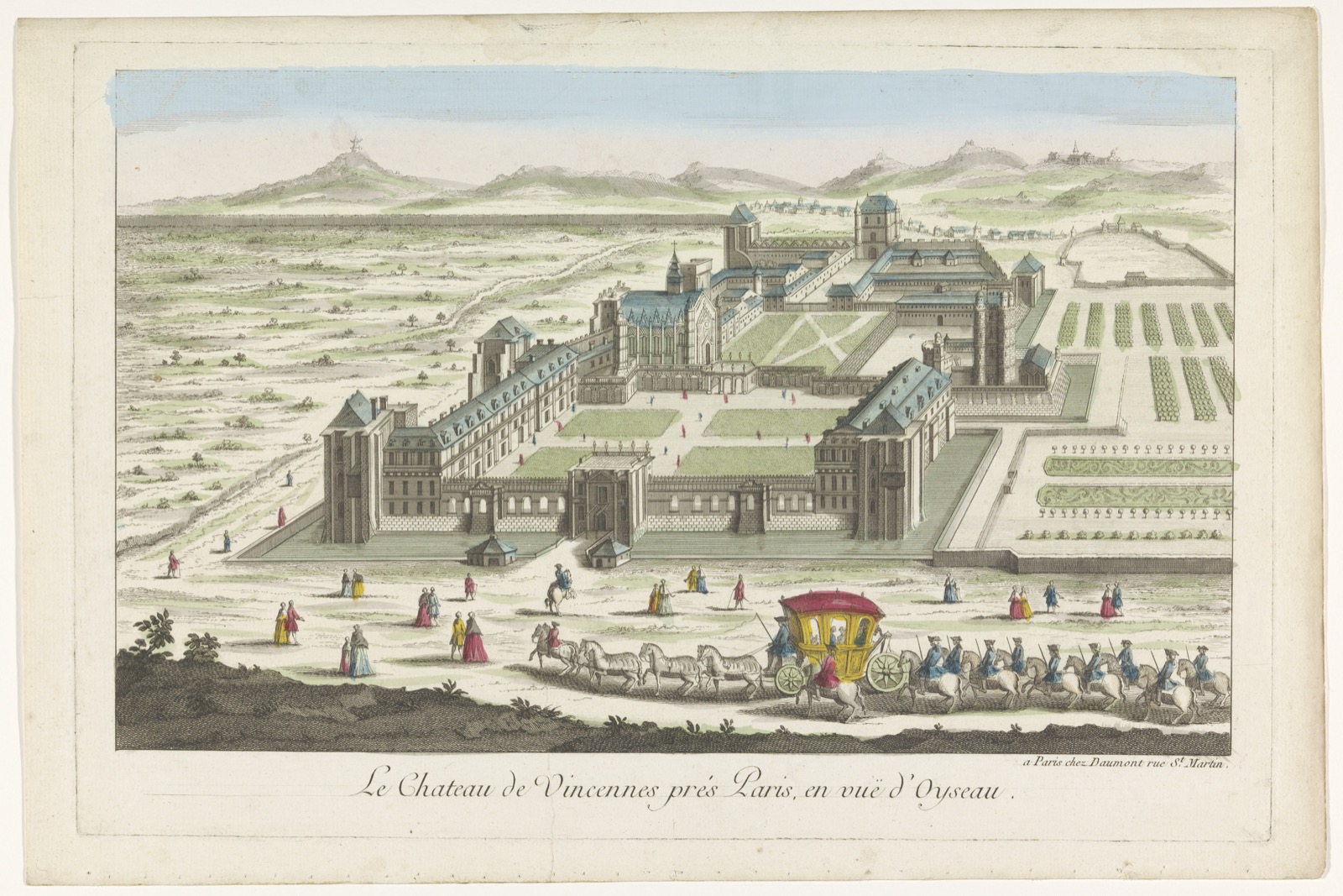 Gezicht op het Château de Vincennes, Château de Vincennes