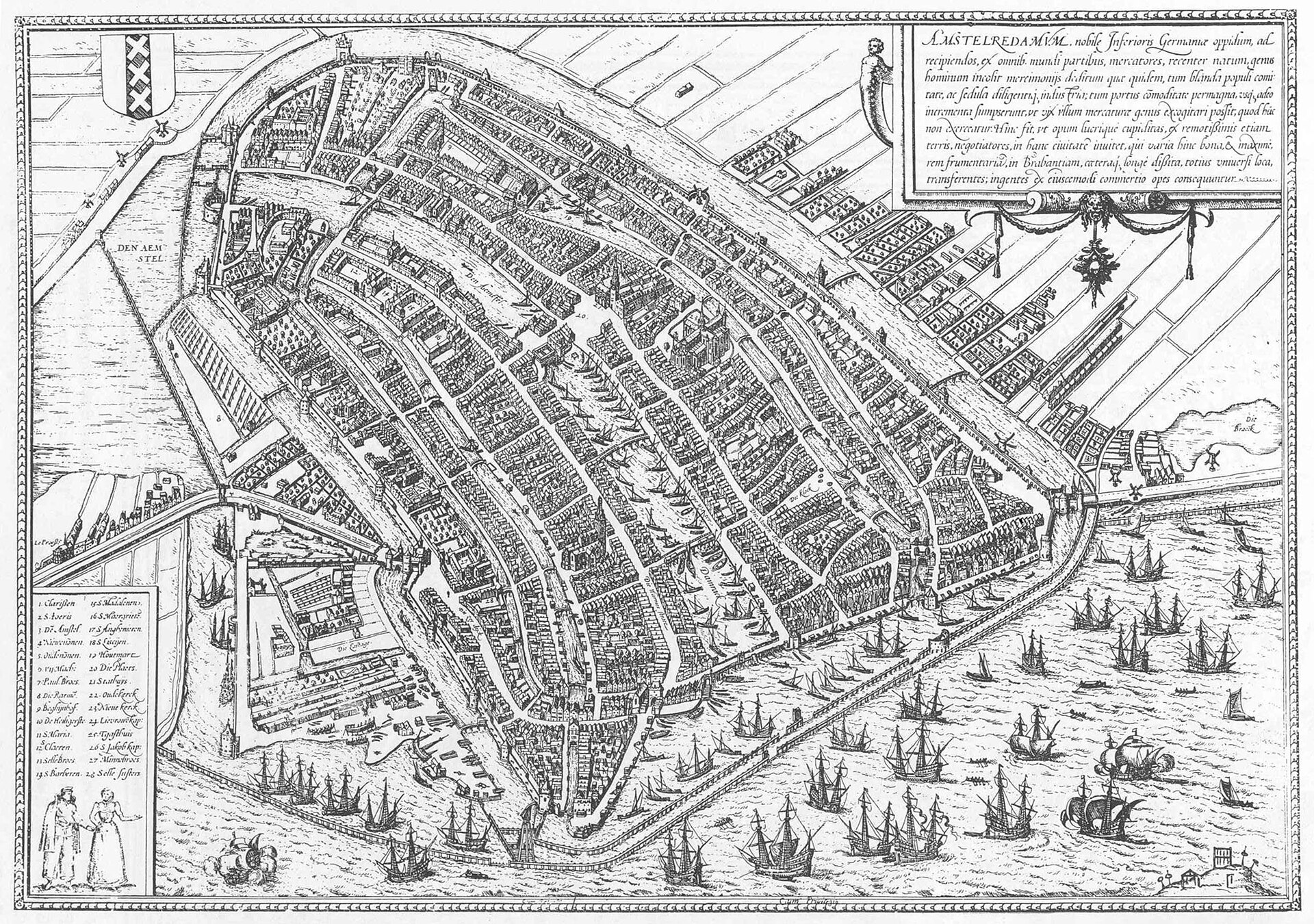Bird's-eye view of Amsterdam, from Braun & Hogenberg's Civitates Orbis Terrarum (1574), Amsterdam