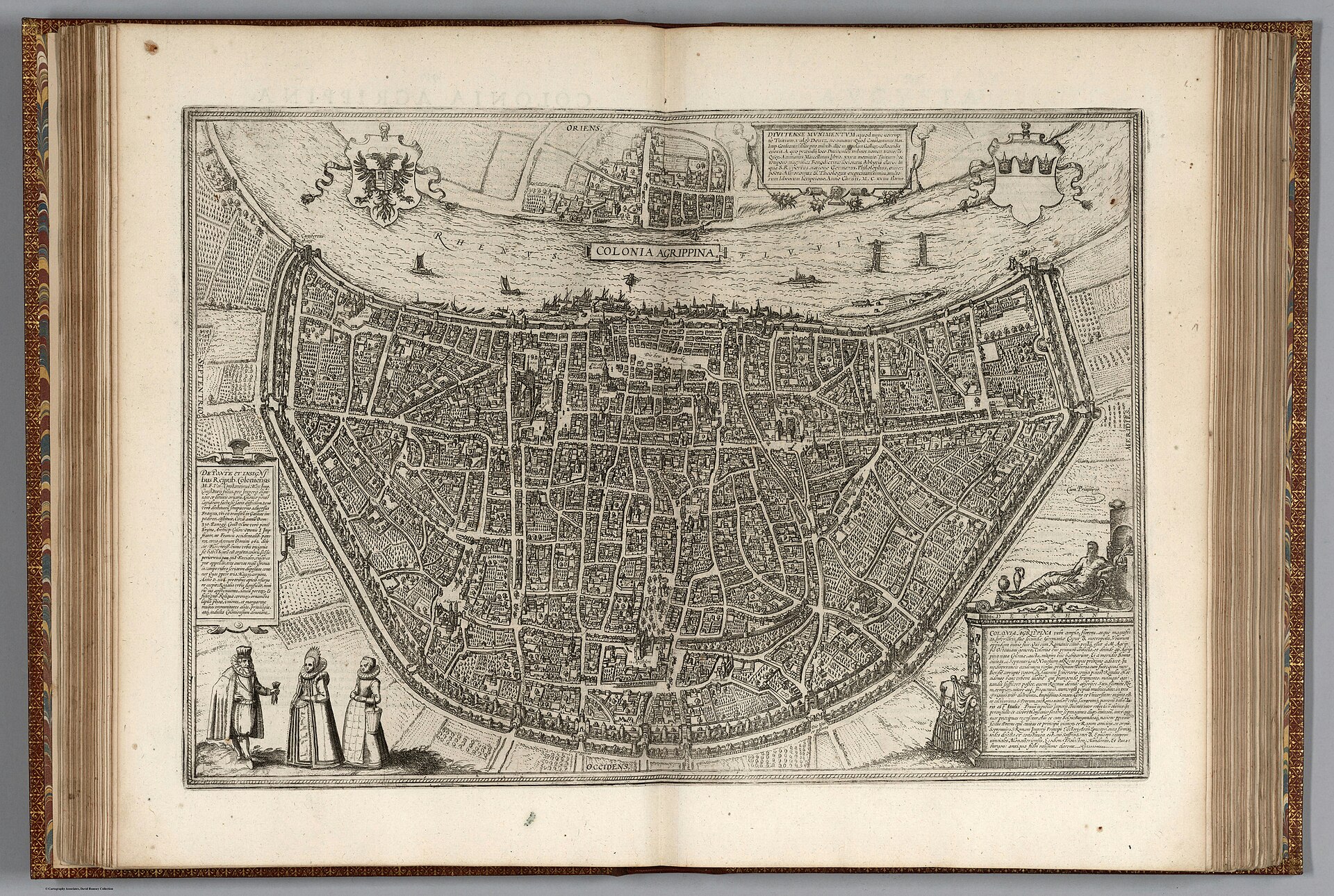 Bird's-eye view of Colonia Agrippina (Cologne), from Braun & Hogenberg's Civitates Orbis Terrarum, Cologne