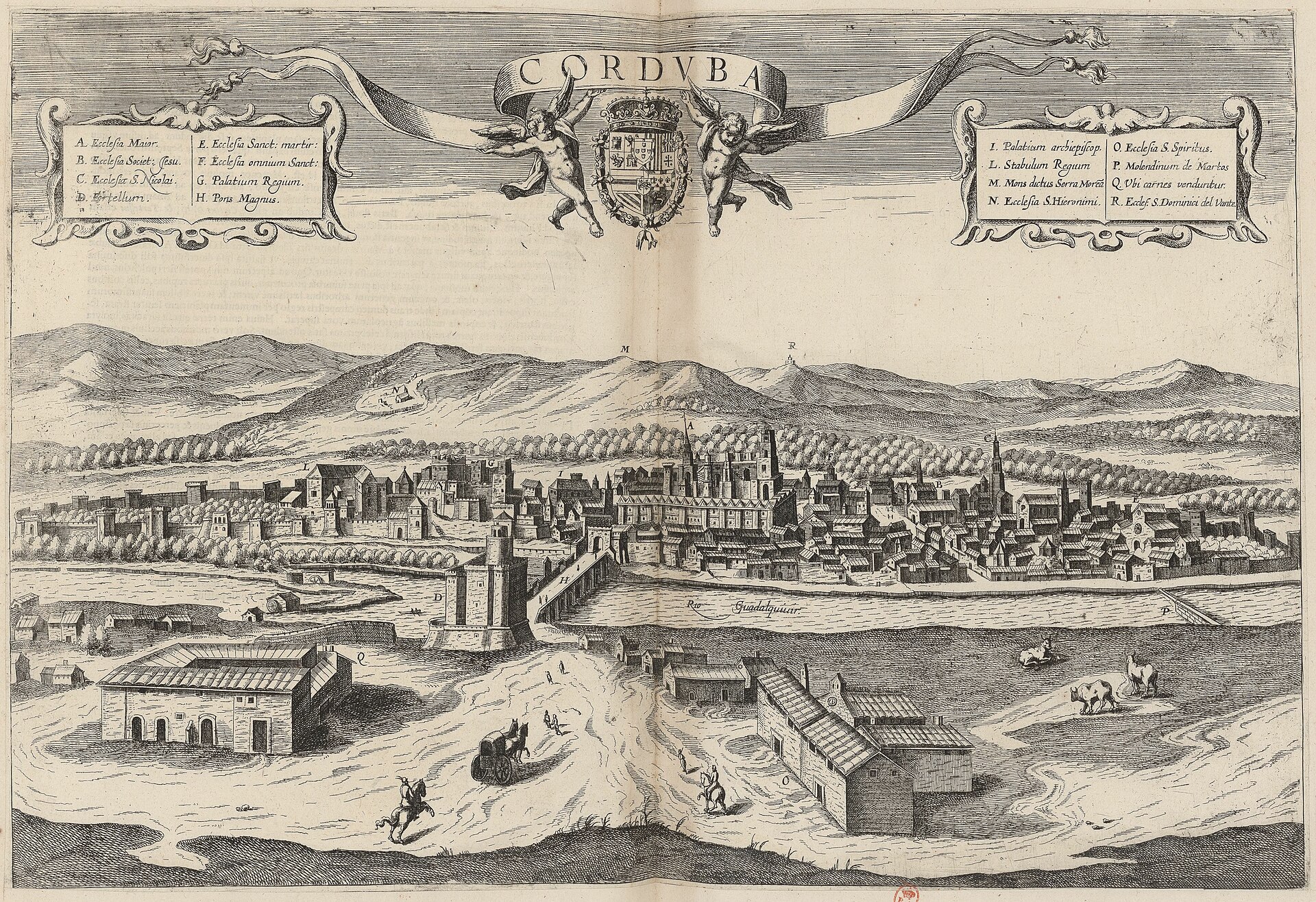 Bird's-eye view of Cordvba (Córdoba), from Braun & Hogenberg's Civitates Orbis Terrarum, Córdoba