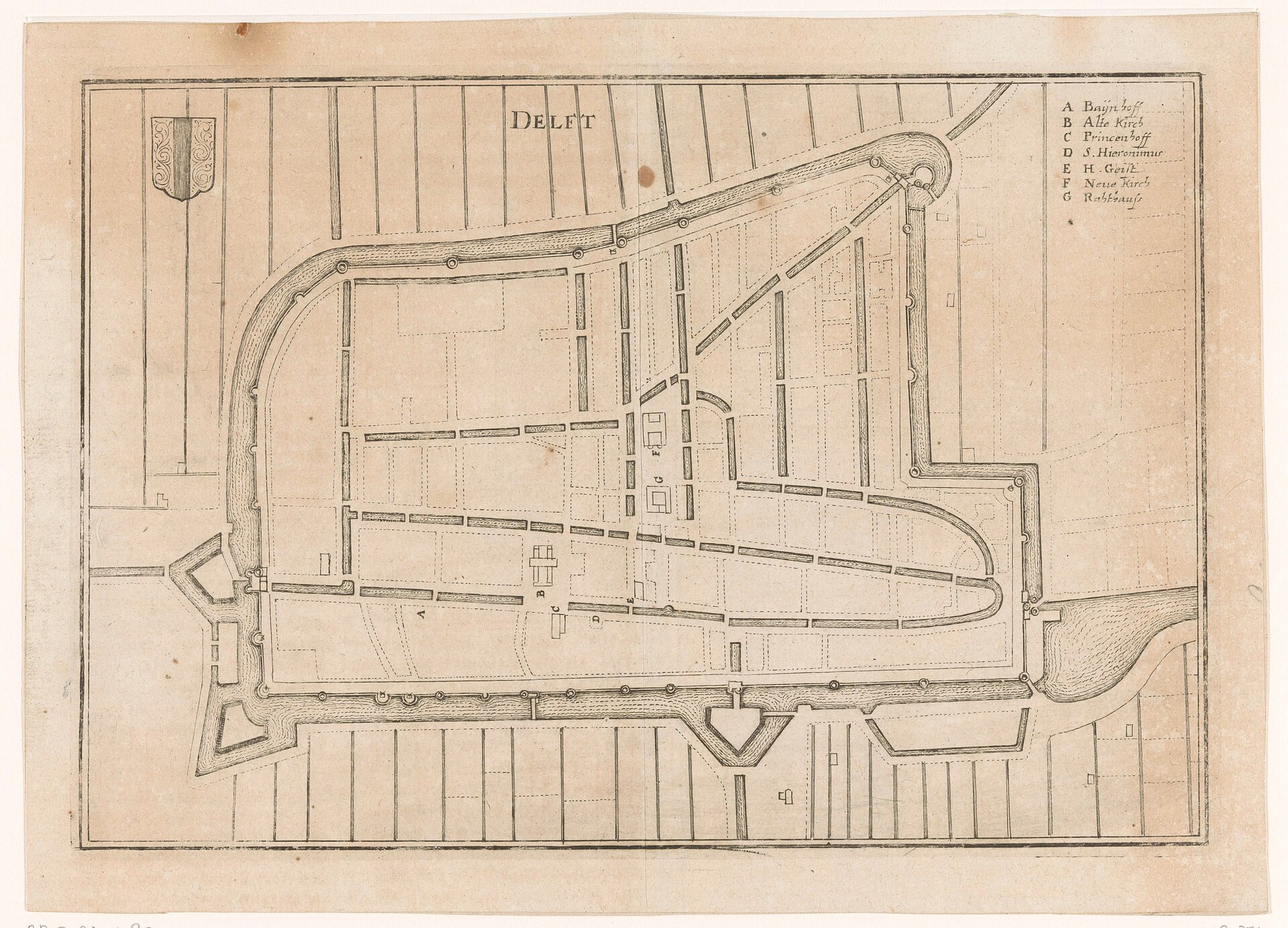 Fortified plan of Delft (Vestingplattegrond van Delft) — Delft
