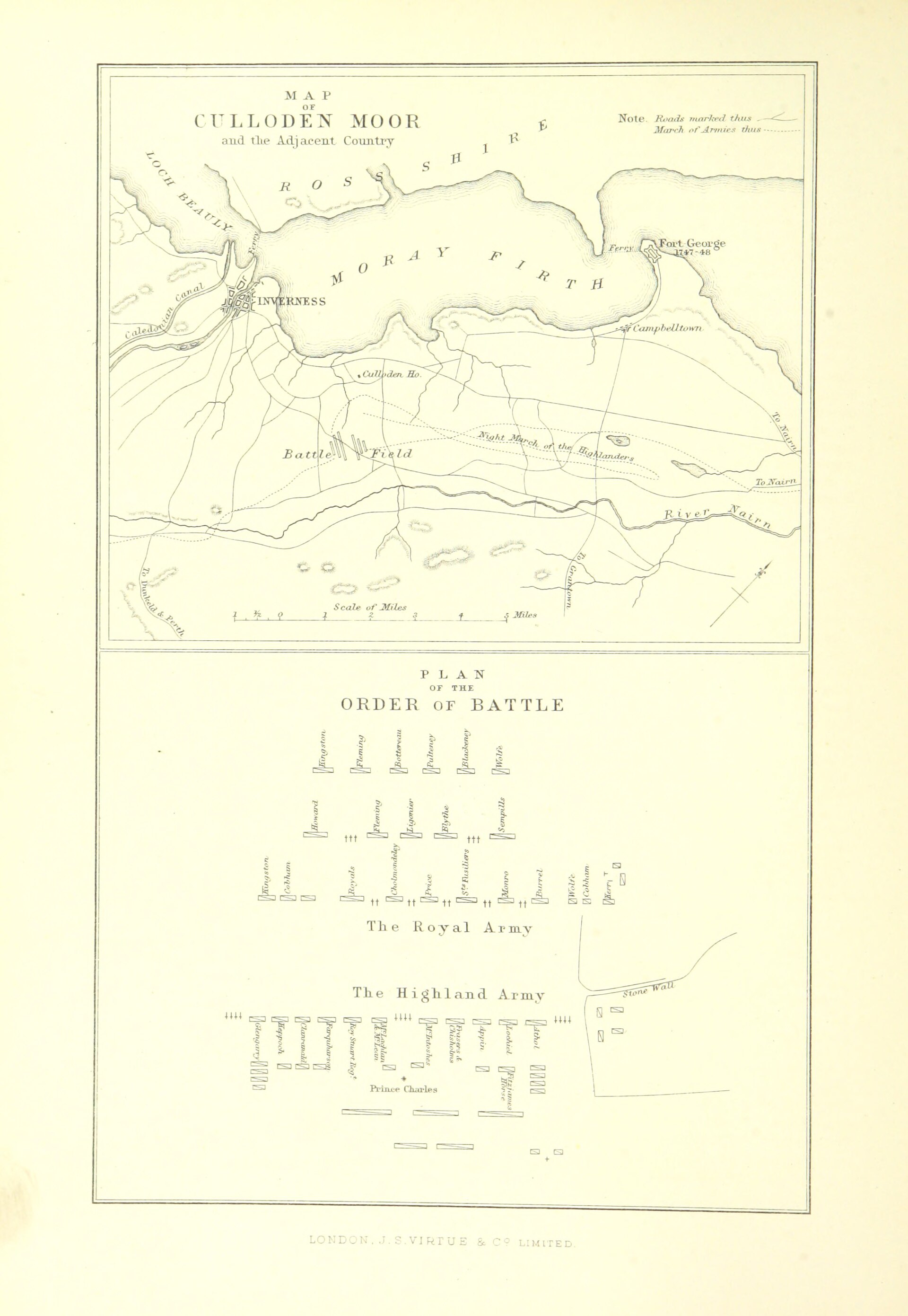 Map of Culloden Moor and the Adjacent Country (showing Inverness), Inverness