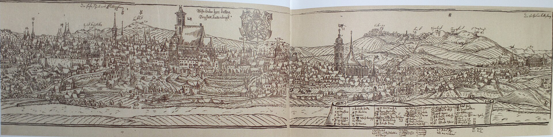 Bird's-eye view of Kutná Hora, by Johann Willenberger (1602) — Kutná Hora