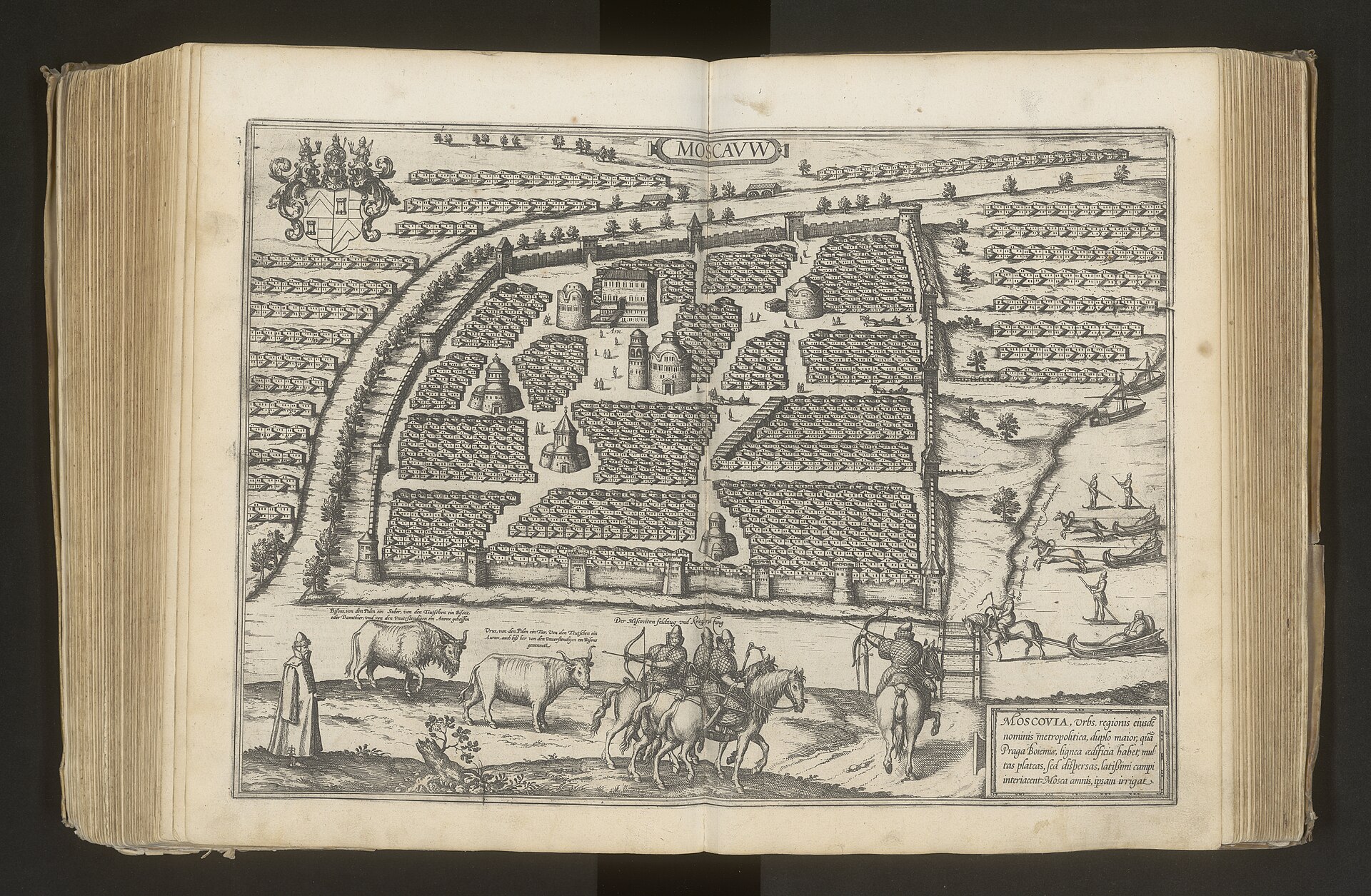 Bird's-eye view of Moscow, from Braun & Hogenberg's Civitates Orbis Terrarum, Moscow