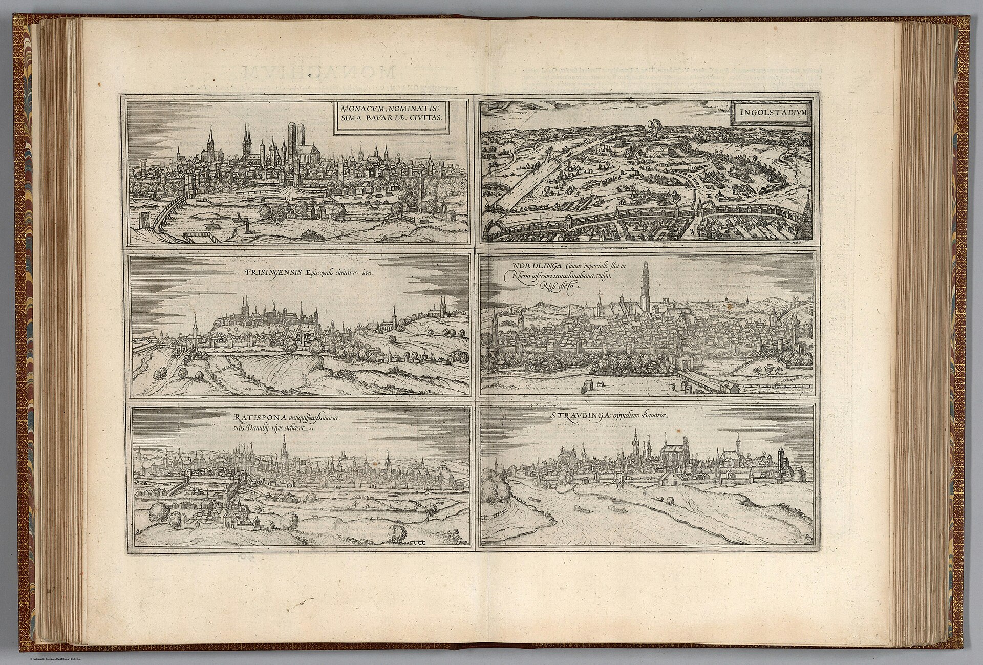 Engraved prospect of Monacum (Munich), from Braun & Hogenberg's Civitates Orbis Terrarum (1640), Munich