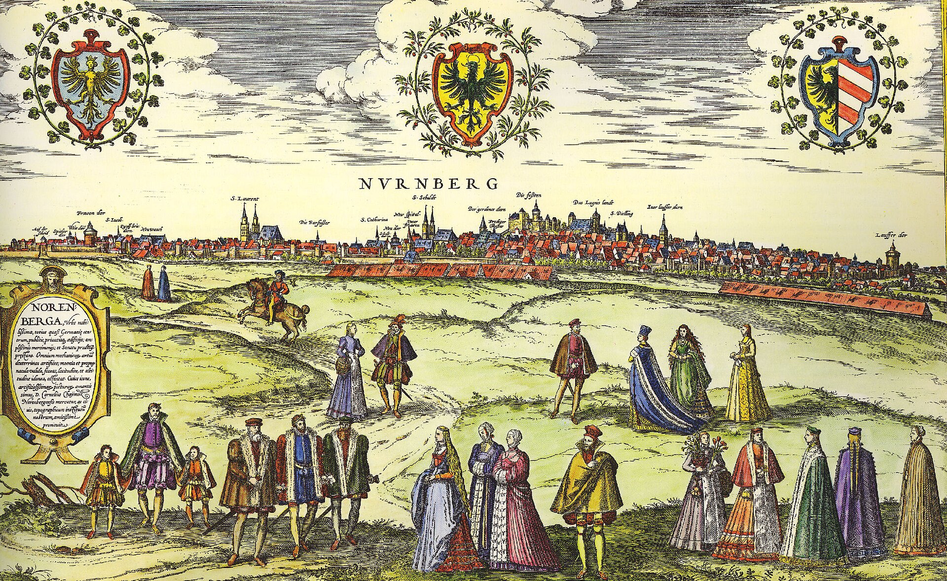 Bird's-eye view of Nuremberg, from Braun & Hogenberg's Civitates Orbis Terrarum, Nuremberg