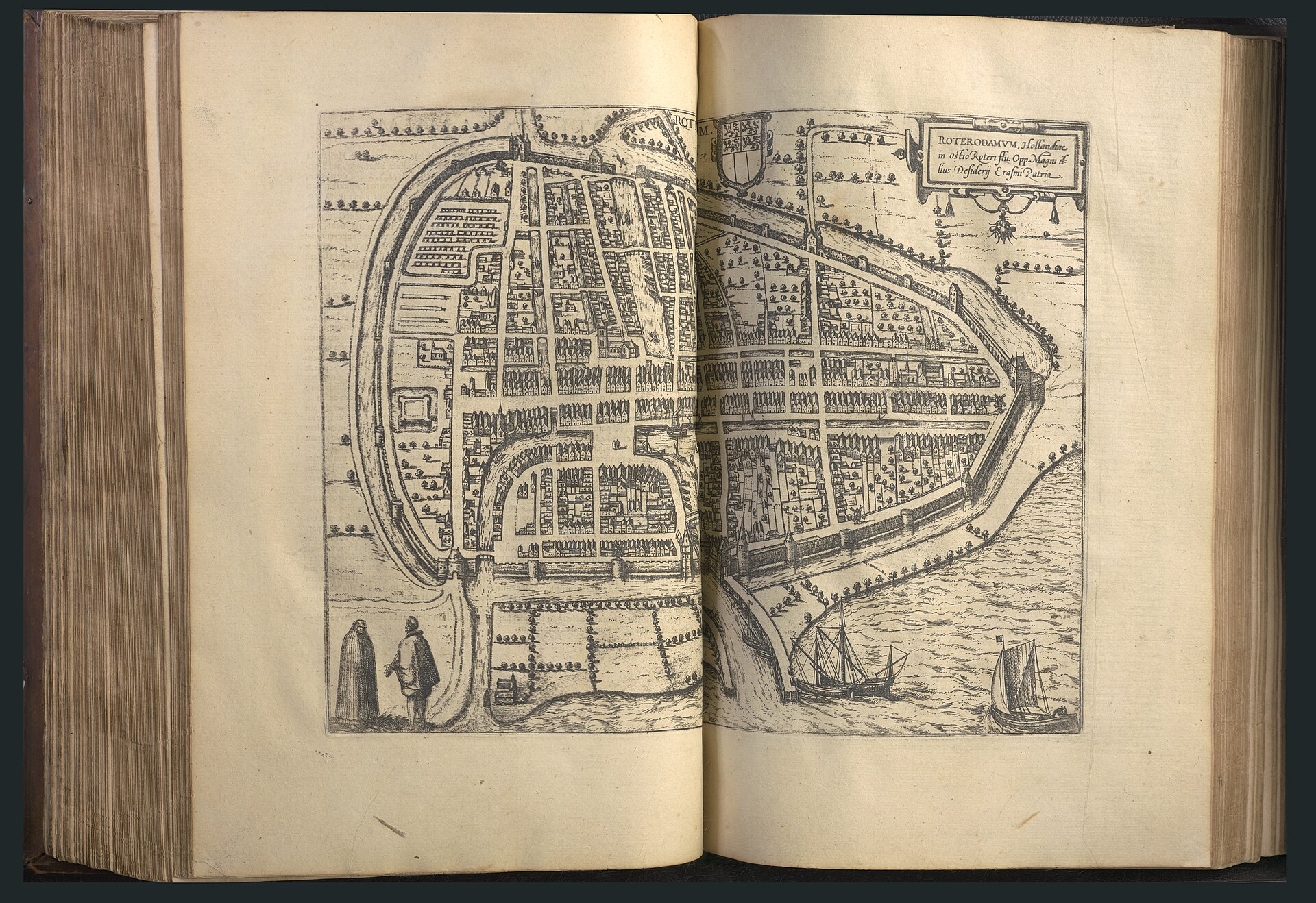 Plan of Rotterdam, from Georg Braun & Frans Hogenberg's Liber Quartus Urbium (1612) — Rotterdam