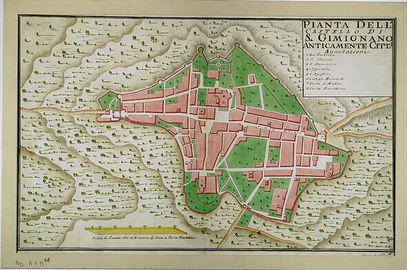 Pianta dello Castello di S. Giminiano anticamente città (Plan of San Gimignano), San Gimignano