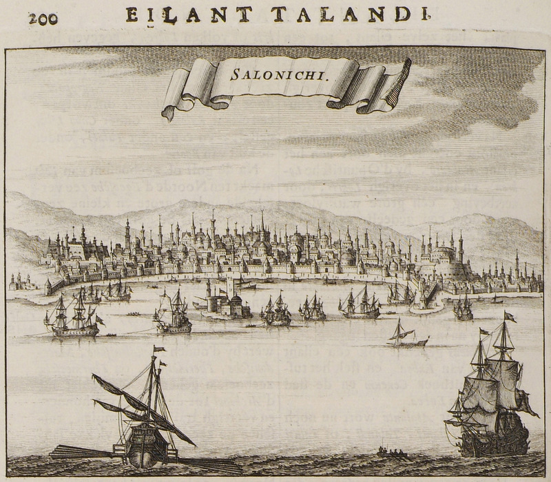 Prospect of Salonichi (Thessaloniki), from Olfert Dapper's Naukeurige Beschryving der Eilanden (1688), Thessaloniki