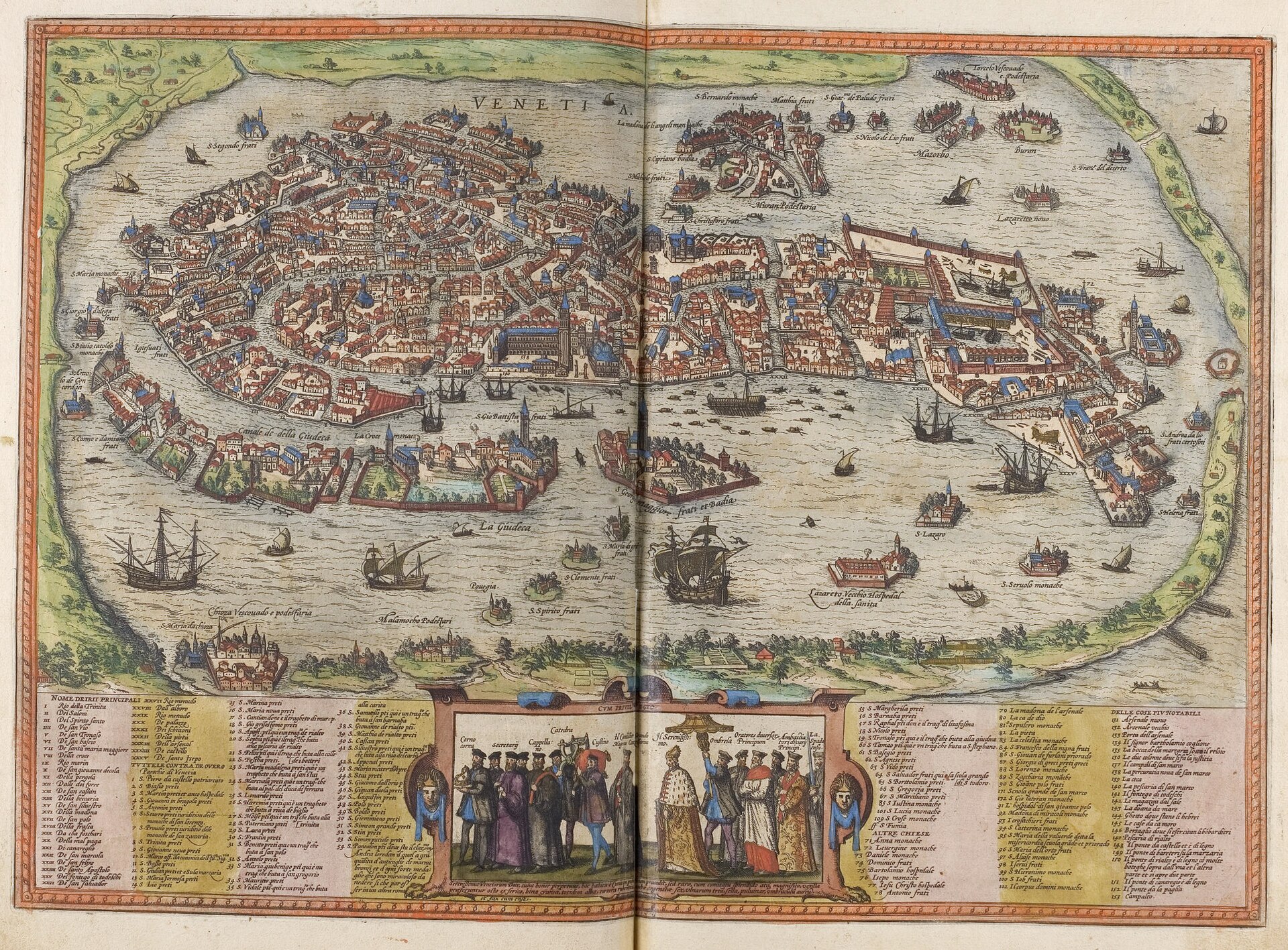 Bird's-eye view of Venice, from Braun & Hogenberg's Civitates Orbis Terrarum, Venice