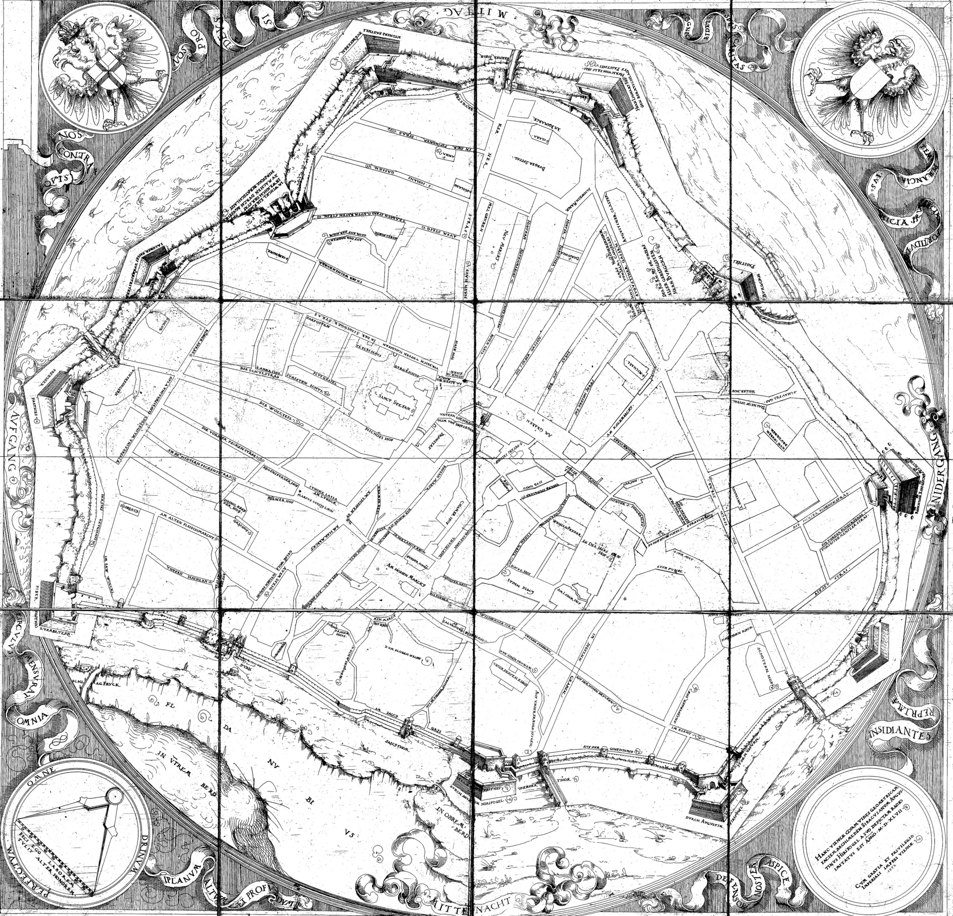Plan of Vienna, by Augustin Hirschvogel (1547), Vienna