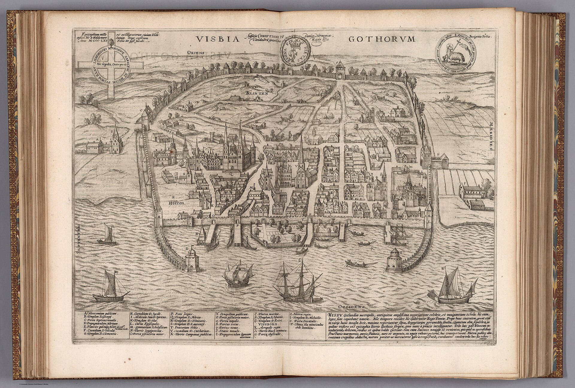Bird's-eye view of Visby, from Braun & Hogenberg's Civitates Orbis Terrarum — Visby