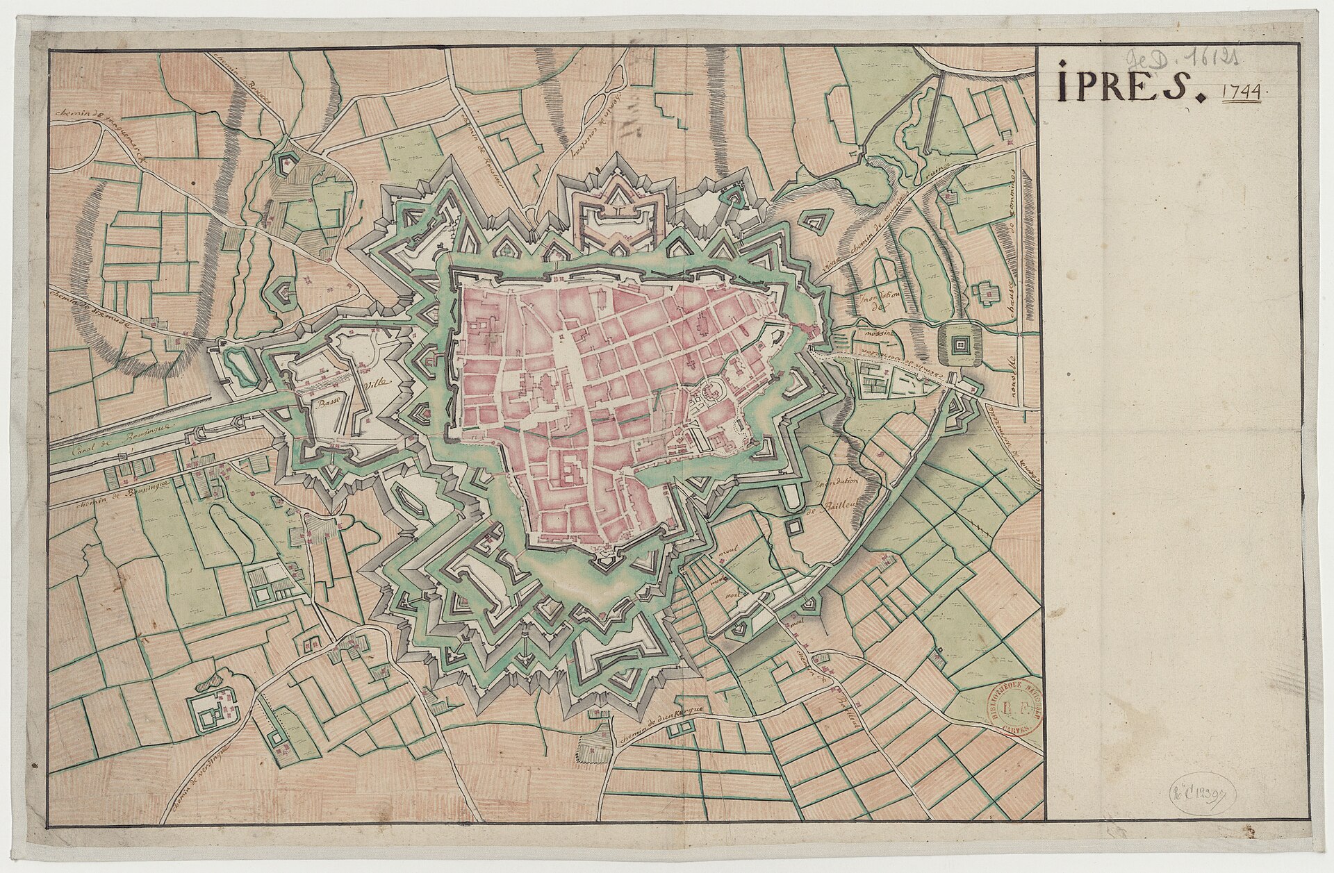 Plan of Ipres (Ypres), 1744 — Ypres
