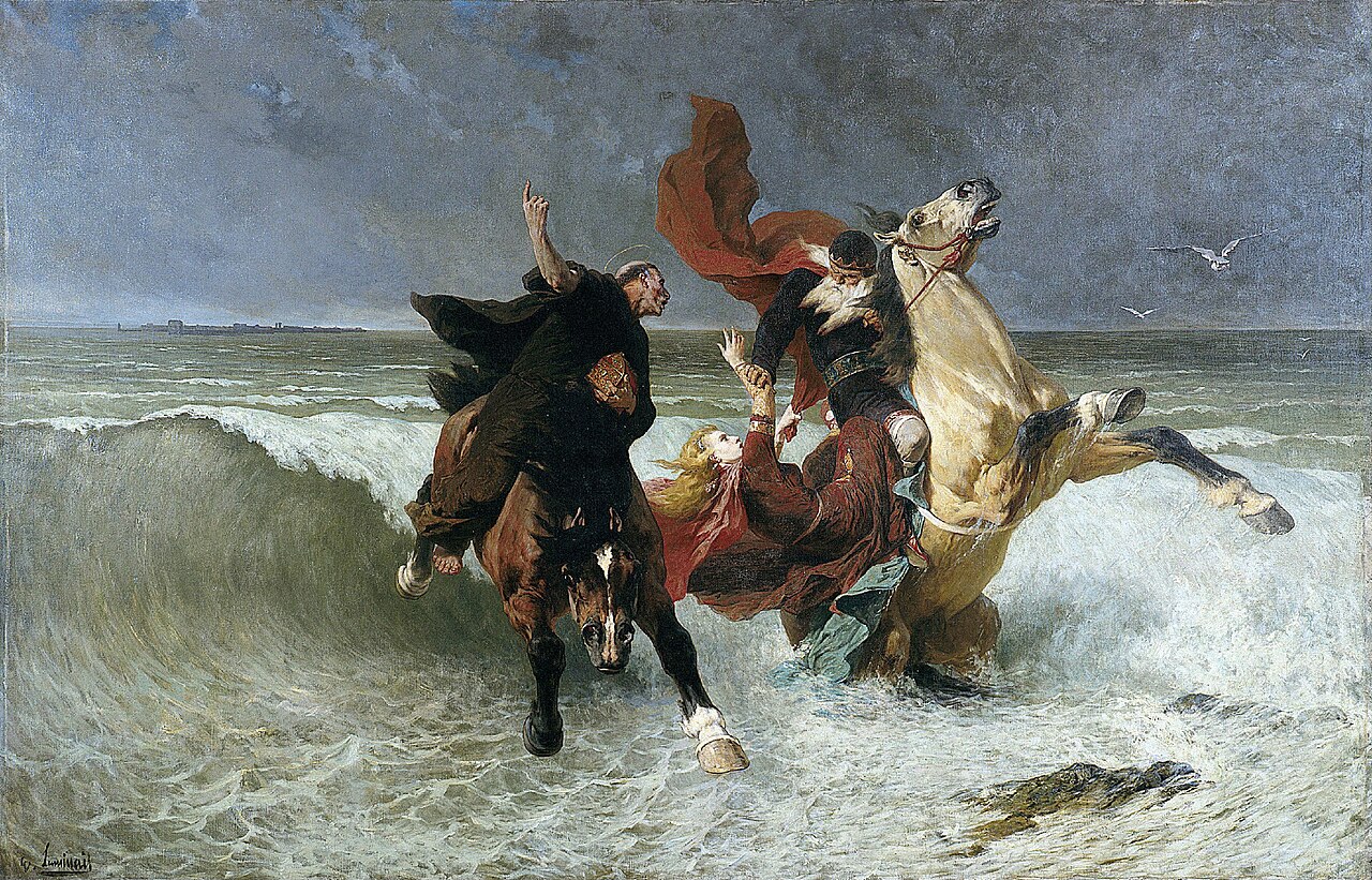 La Fuite de Gradlon, Évariste-Vital Luminais, Ys