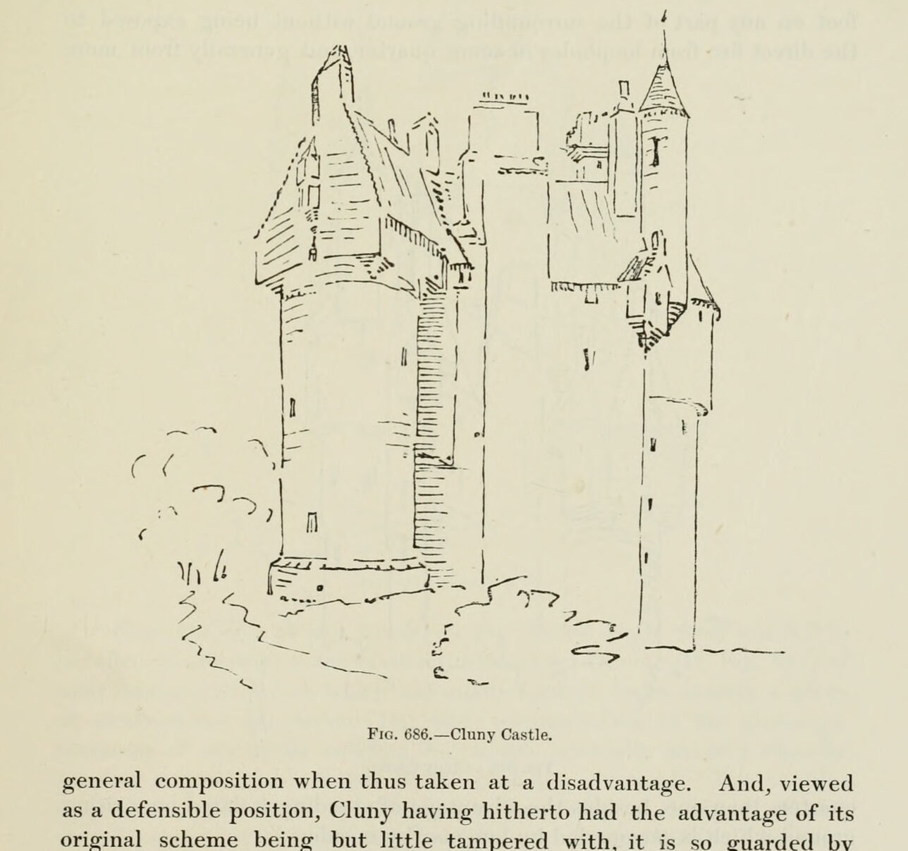 Fig. 686.—Cluny Castle., Cluny Castle
